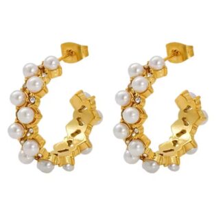 Hollow pearl Hoops